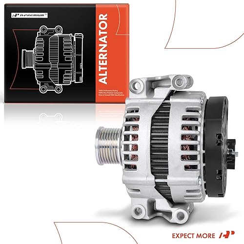 Miniatura 9 de A-Premium Alternador compatible con Mercedes-Benz W211 Series E280 2007 3.0L, E300 2008-2009 3.0L, E320 2007-2009 3.0L, 12V 180A Polea de embrague