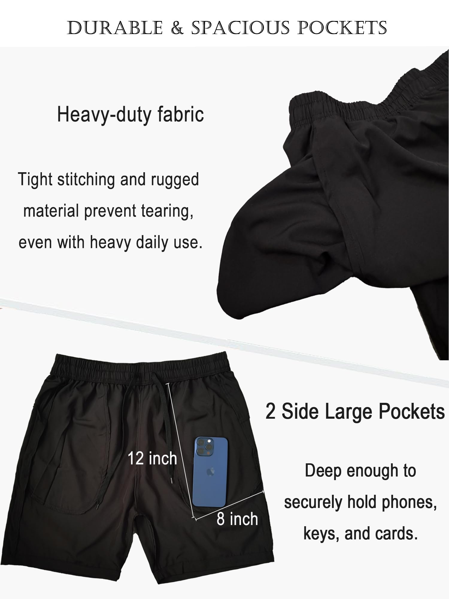 Pantaloncini da uomo per atletica, palestra, ad asciugatura rapida, con tasche, per allenamento, corsa, abbigliamento casual