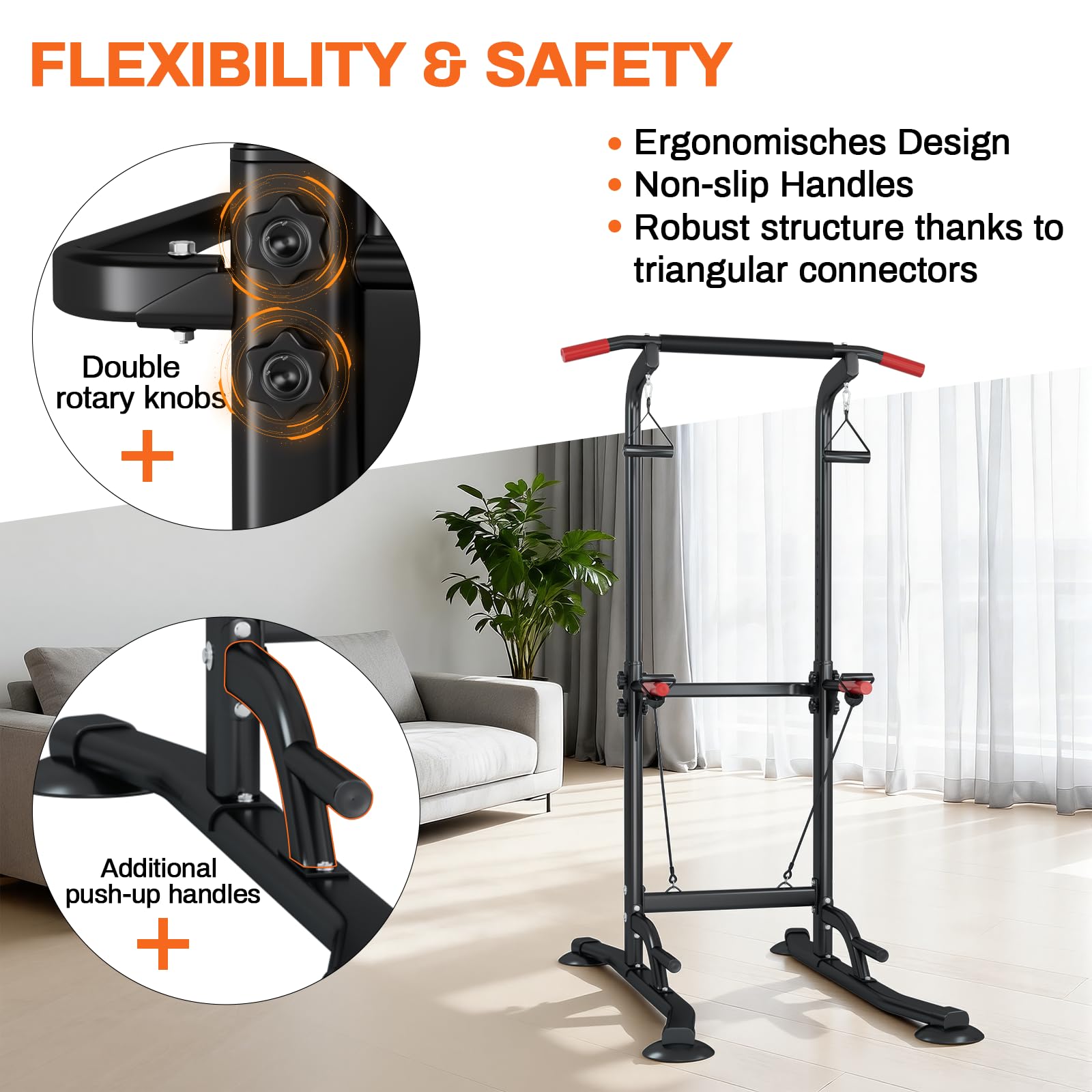 Power Tower Dip Station | Barra per trazioni | Supporto 200 kg | Stazione di allenamento e fitness | Rack di potenza per palestra domestica