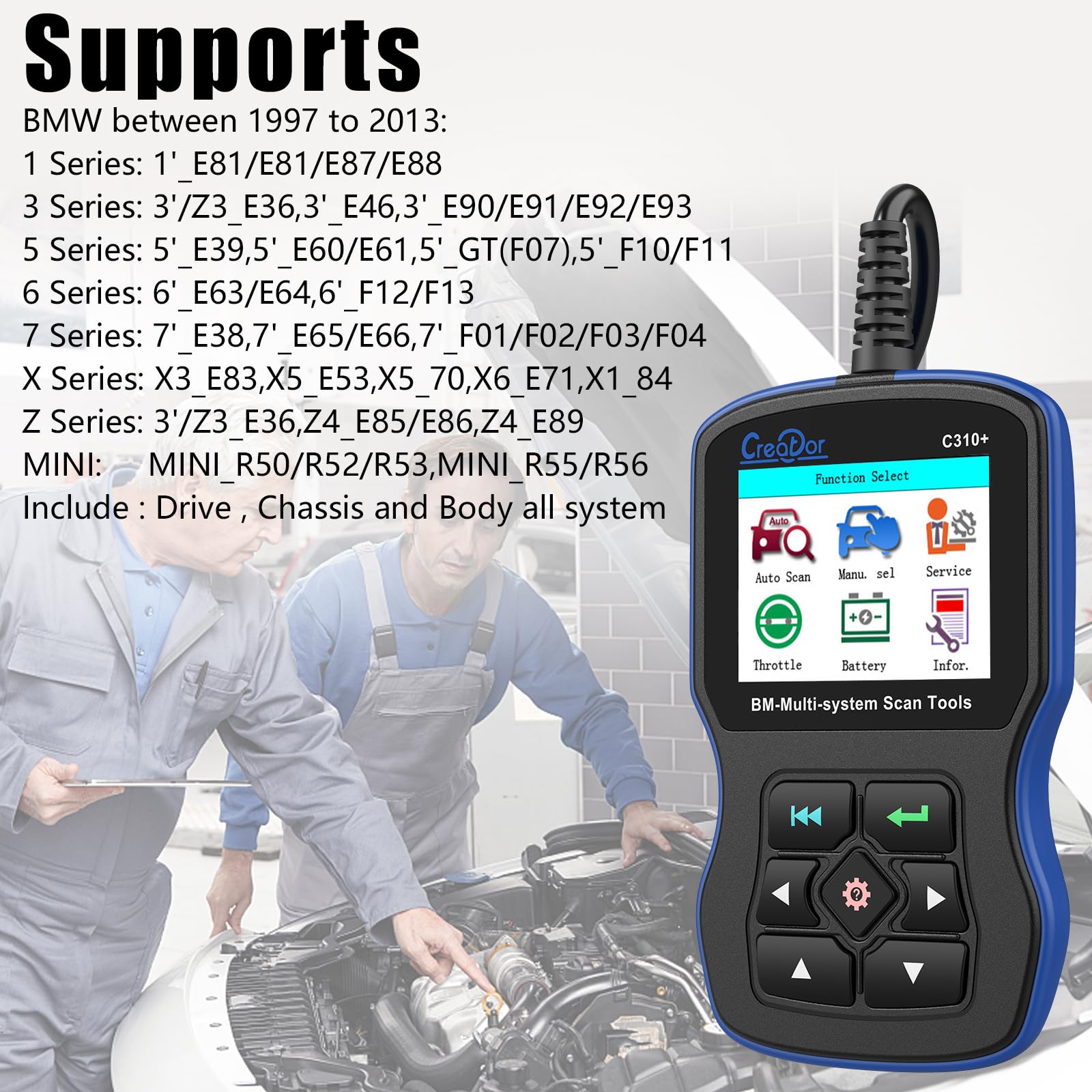 Creator C310+ Code Reader C310 Multi System Scan Tool Compatible for Diagnostic Tool