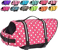 Doglay Dog Life Jacket with Reflective Stripes - Adjustable Superior Buoyancy Vest for Swimming, Boating Small Medium Large Dogs