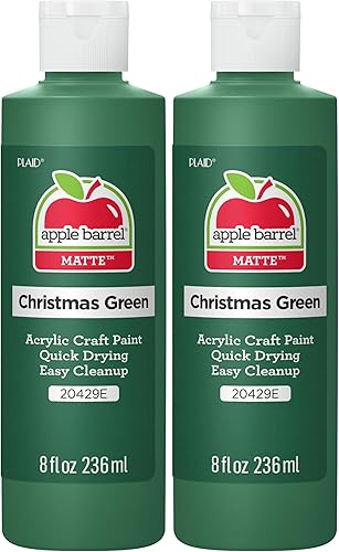Apple Barrel Pintura acrílica en varios colores (8 onzas), 20429 verde navideño (paquete de 2)