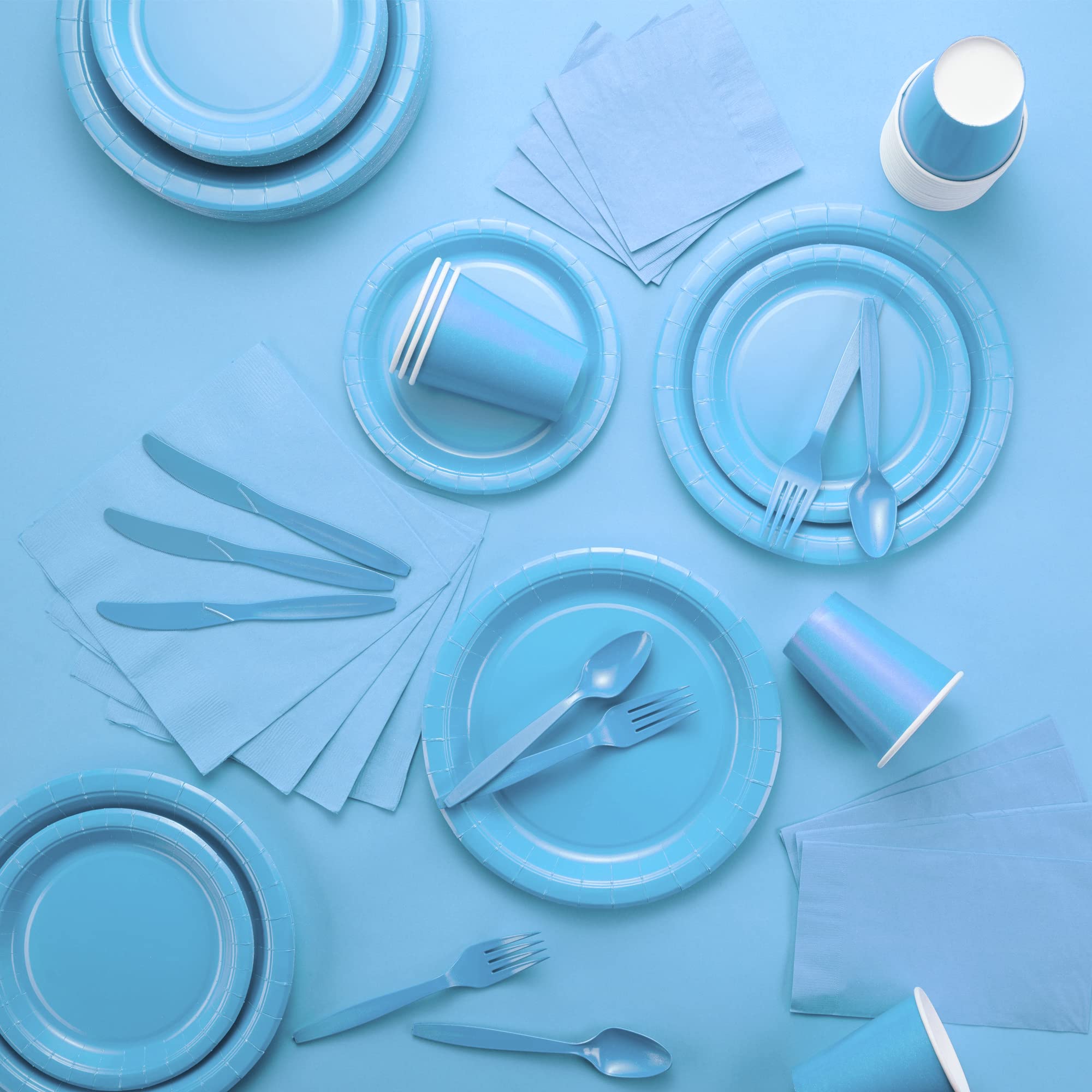 Blue Disposable Dinner Plates - Pack of 50 -7