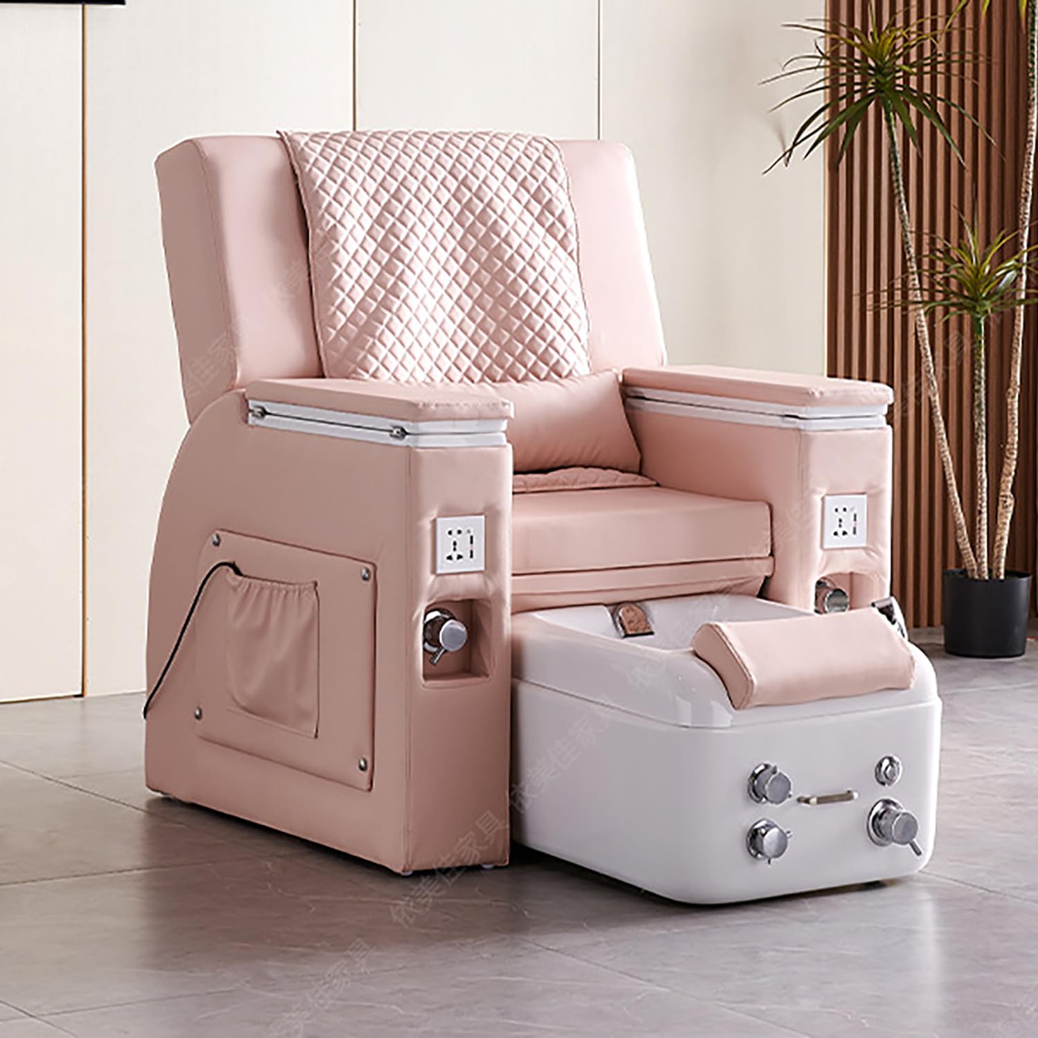 Professional Pedicure Spa Chair, Massage Chair, Reclining Pedicure Station with Adjustable Legrest Used and Hand Wash, Massage Chair for Manicure, Foot Bath