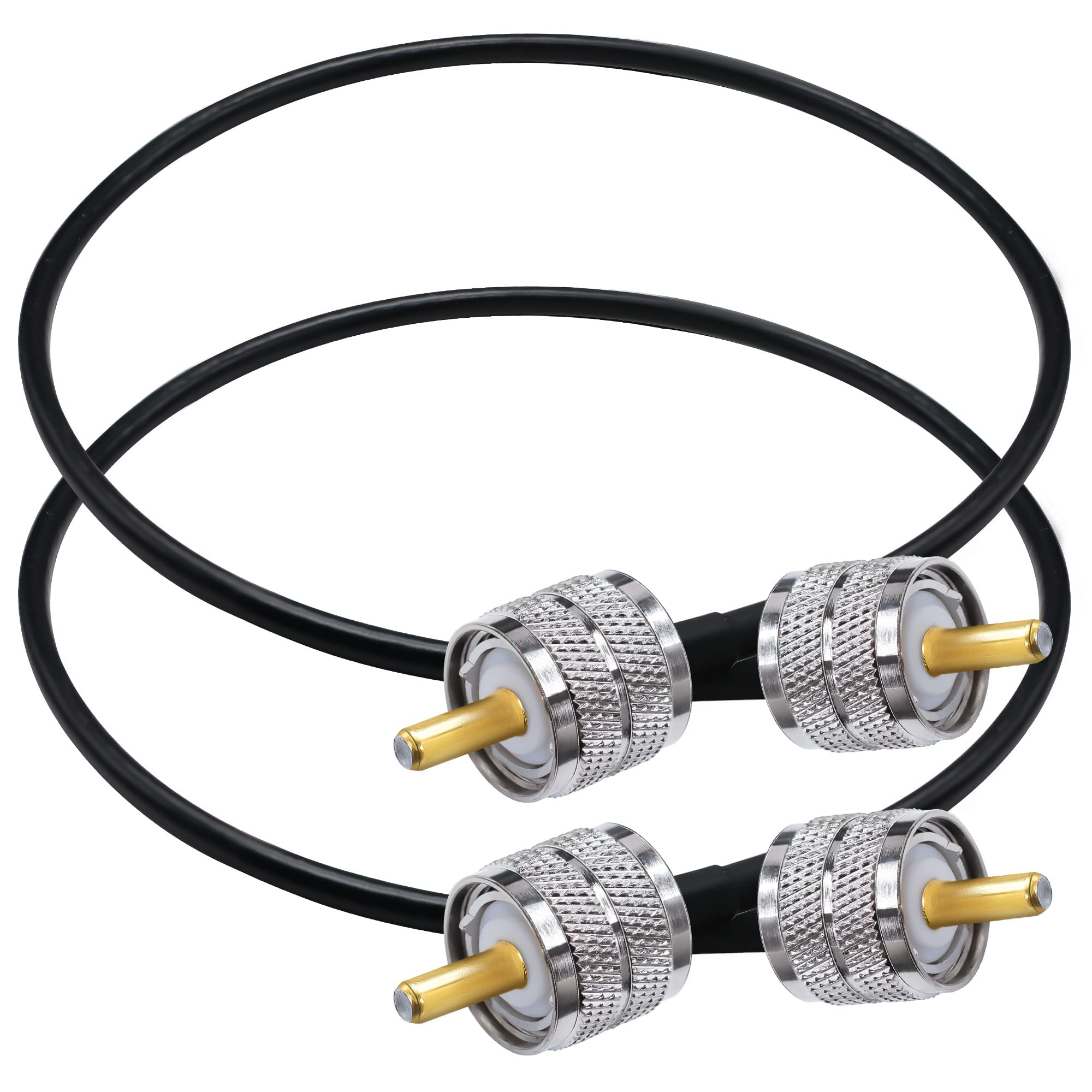 TUOLNK PL-259 Cavo jumper RG58 UHF maschio a maschio a bassa perdita 50 ohm Cavo coassiale radio CB 20 pollici (50 cm) SO239 Cavo di prolunga per antenna Wi-Fi per HAM Radio 2 pezzi