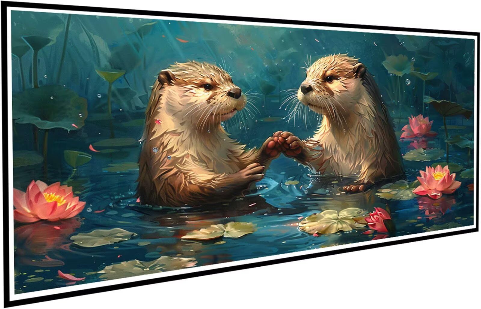 Diamentowe malowanie jeże diamentowe malowanie dla dorosłych, 5D diamentowe rysunki lotosu obrazy diamentowe, 60 x 120 cm diament sztuka haft krzyżykowy puzzle rzemiosło dziewczyna dekoracja ścienna