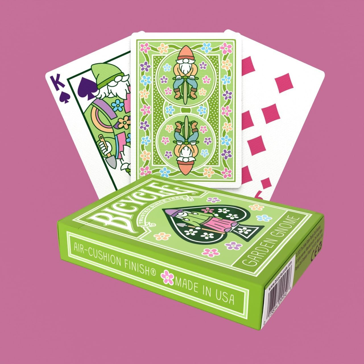Bicycle Garden Gnome Playing Cards - Cute and Collectible Lawn Gnome Statue Décor Inspired Toys Deck of Card Game for Family Game Night or Easter Basket Stuffers for Spring Gardening Lovers