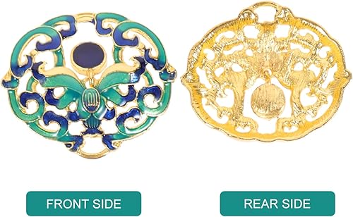 Miniatura 2 de EXCEART Estilo clásico chino Cloisonne esmalte fénix colgante para joyería encontrar pulseras DIY collares suministros