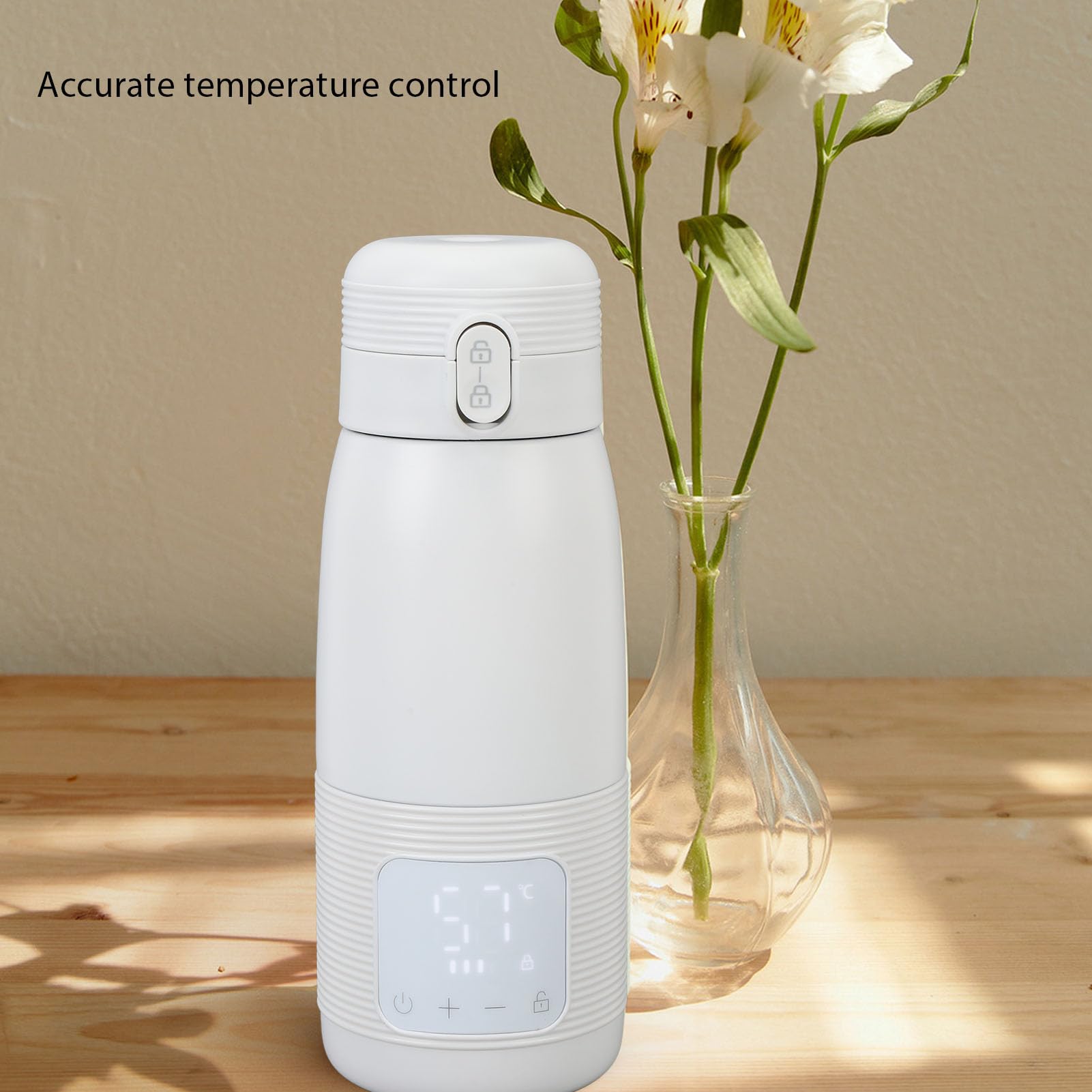 Calentador de biberones portátil inalámbrico, temperatura constante, recargable por USB, calentador de agua de viaje para leche materna (500 ml)