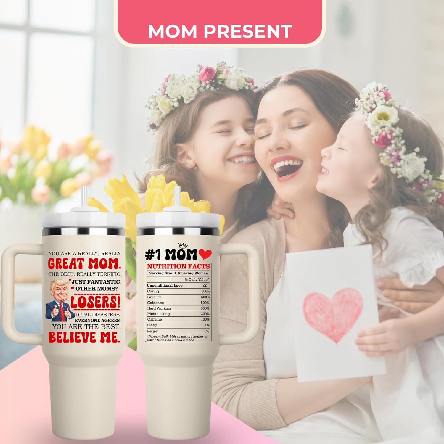 You Are A Really Really Great Mom, Gifts for Mother from Daughter Son Husband, Funny Mom Tumbler with Handle 40oz, New Mommy Gifts for Women, Best Moms Gift for Birthday Mothers Day - Image 5