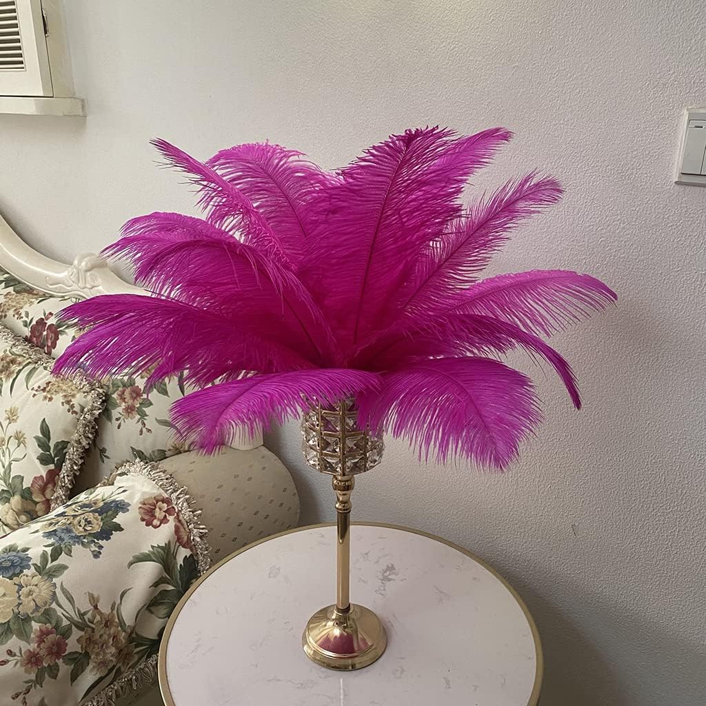 Gold 10pcs 16-18inch Ostrich Feathers for Wedding Centerpieces Christmas Plume Home Decorations Party