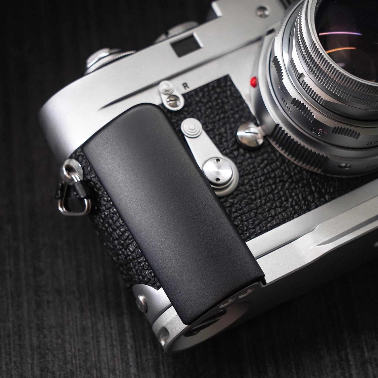 Wood Hand Grip + Aluminum Alloy Baseplate QR L Handle for M1 M2 M3 M4 M4-2 M4-P M6 M6TTL M7 MP MA MD MD2 Camera (Black Aluminum (Silver Base))