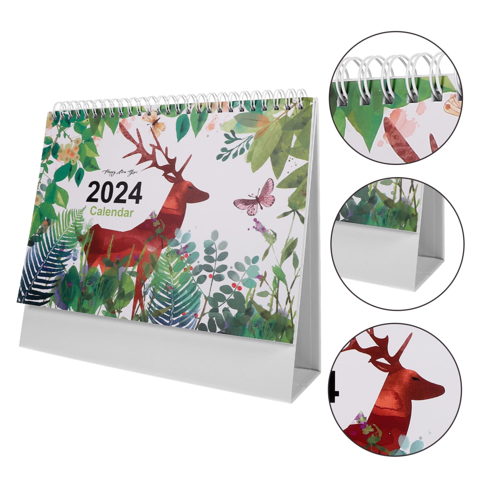 SEWACC 5stücke English Desk Calendar Kreativer Und Dekorativer Tischkalender Mit Spiralbindung Für Büro Und Zuhause Übersicht Stilvolles Design Mit Reh-