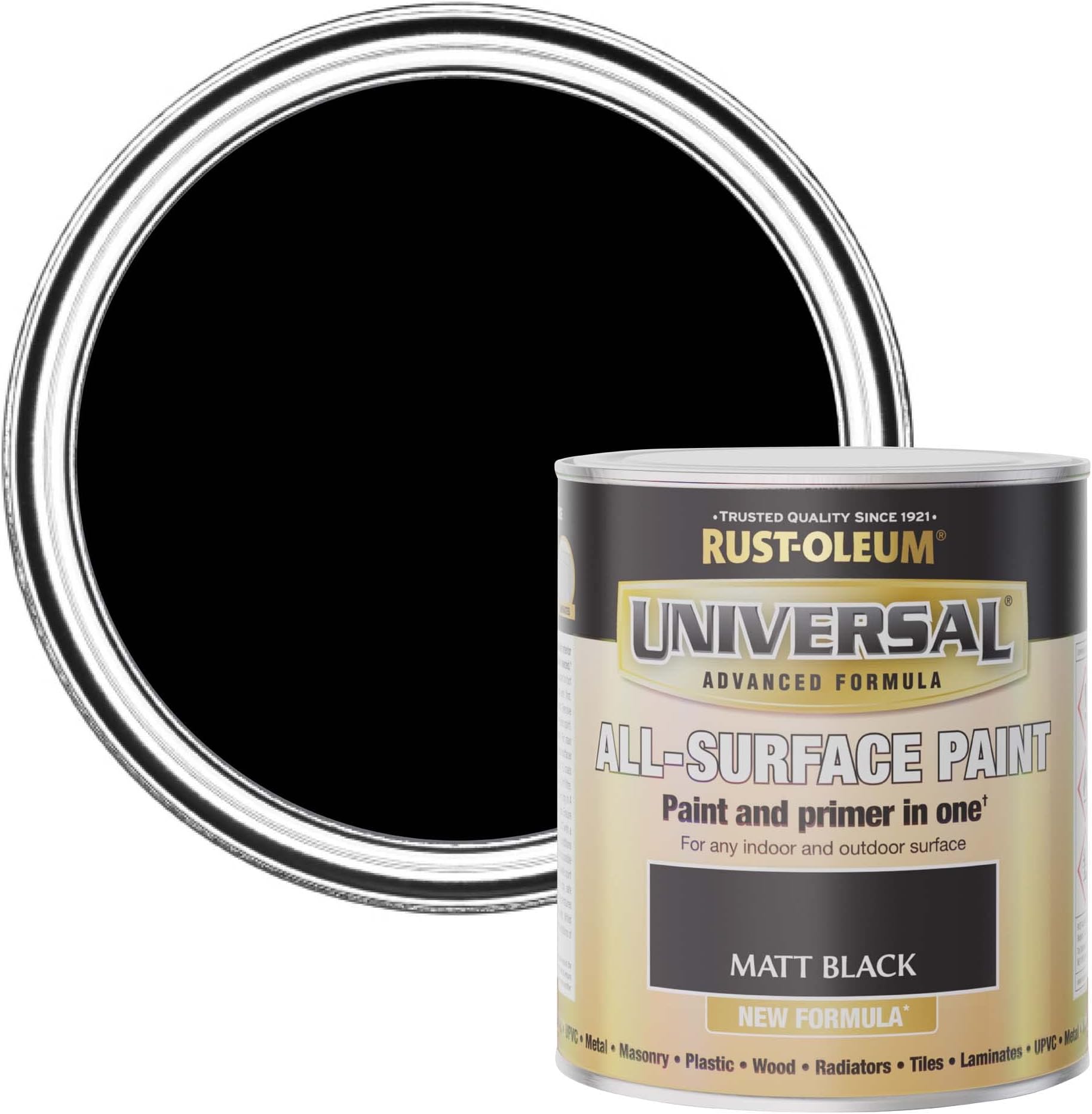 RustOleum Universal Paint Matt Black 750ml Amazon.co.uk DIY & Tools