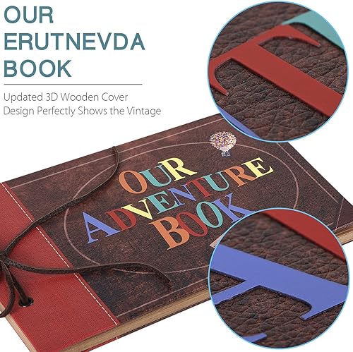 Miniatura 2 de Our Adventure Book - Álbum de fotos hecho a mano de 11.92 x 7.62 pulgadas, álbum de fotos con memoria atemporal 3D retro en relieve en la cubierta