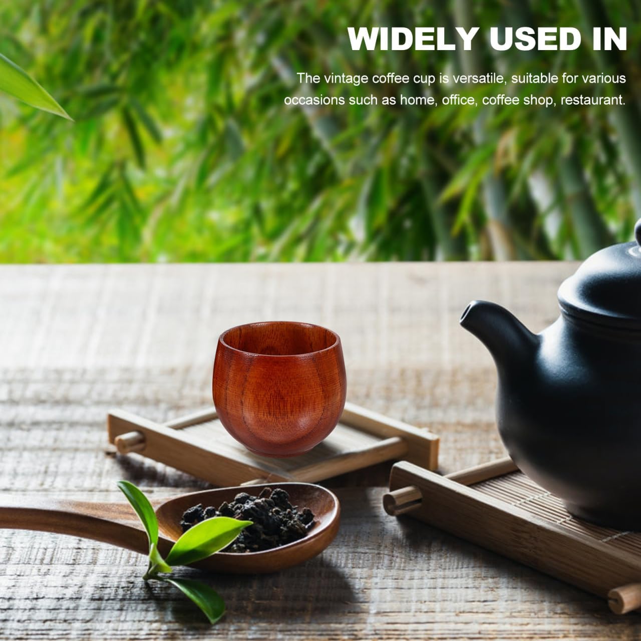 2Pcs Japanese Style Sake Cups Universal Wood Drinking Cups Ideal for Tea and Sake Natural Solid Cups for Home and Outdoor Use