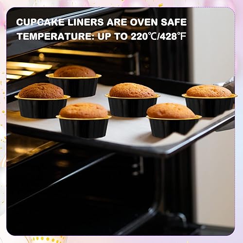 Miniatura 6 de 100 paquetes de ramequines desechables con tapas de 8 oz, ramequines de papel de aluminio para creme brulee, forros desechables para magdalenas para