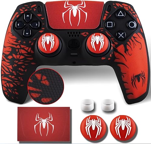 Miniatura 11 de Funda de silicona antideslizante para controlador PS5 con tapas para pulgar x 2 y pegatina x 1 (Depool) 1,3,4,5,2,6