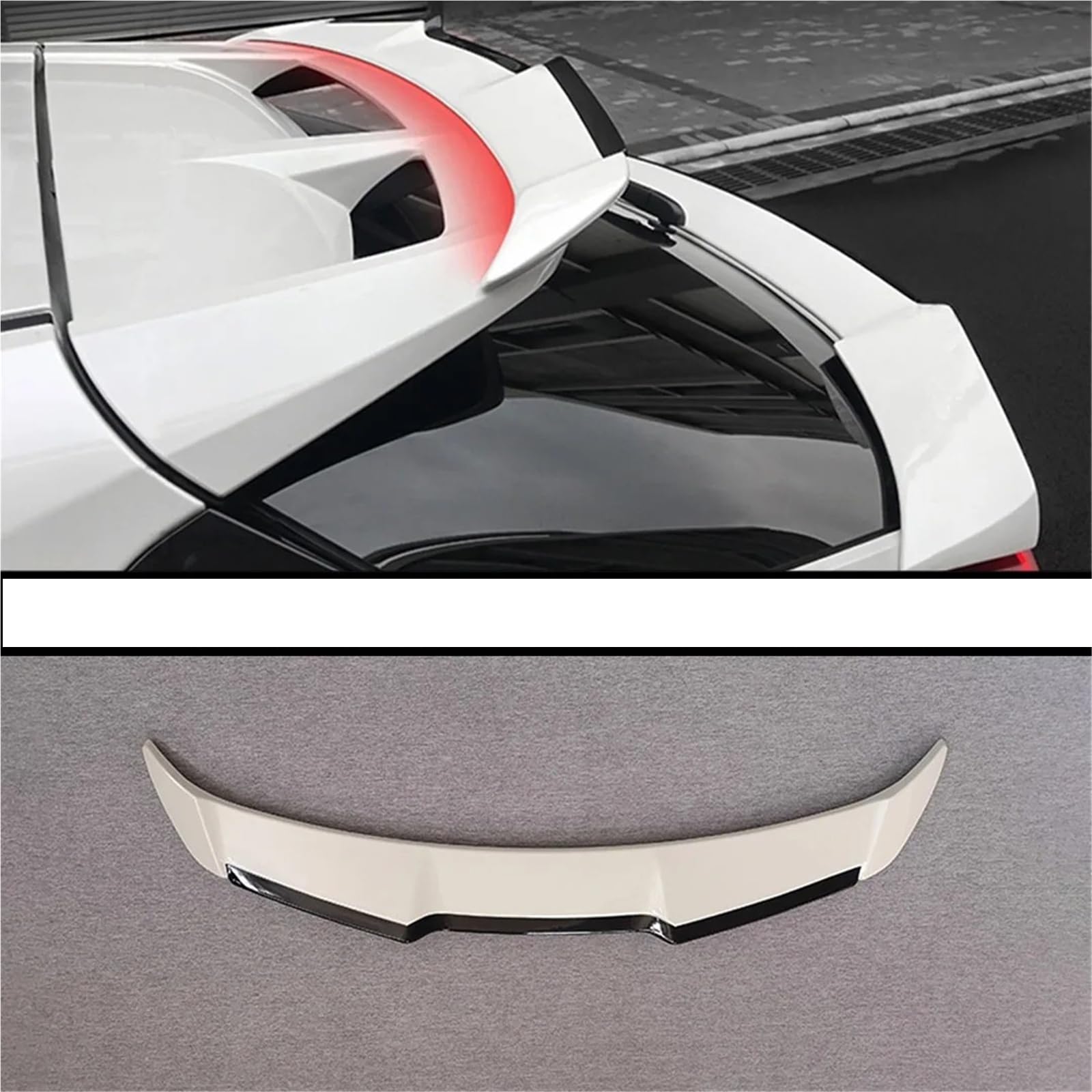 Dla T&oyota Dla CHR 2015-2022 Skrzydło Na Klapie Lotka Tylny Spoiler Bagażnika Akcesorium Dekoracyjne Spojler Tylny Trunk Wing(White With Black)
