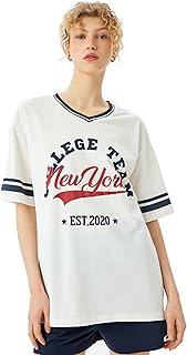 KOTON Womens Varsity T-Shirt Modern