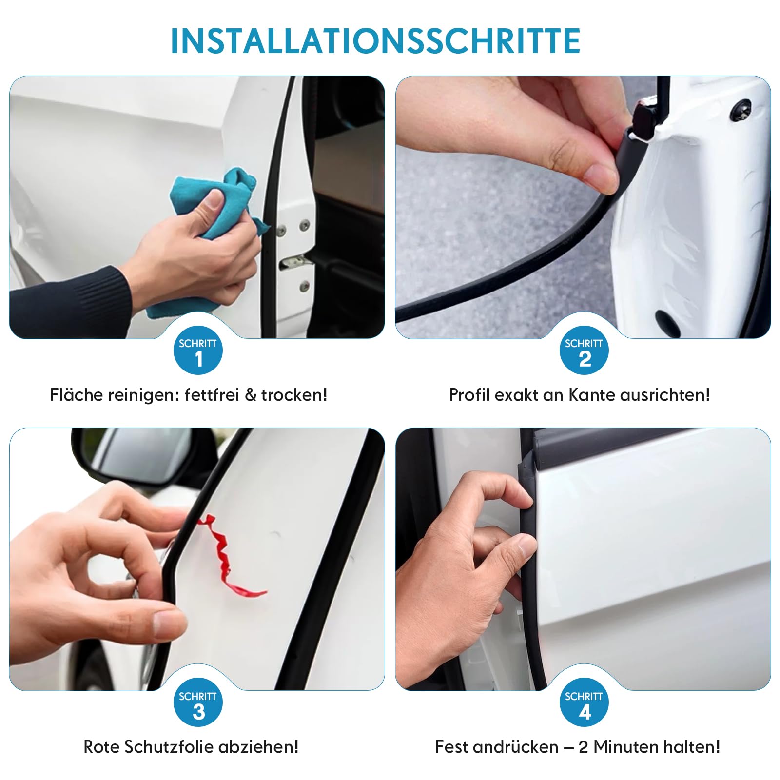 Gummikantenschutz U-Profil 4m - Selbstklebend Für Auto & Industrie | EPDM Schwarz