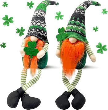 St Patricks Day Decorations - St Patricks Day Decor - Leprechaun Doll, St Patricks Day Gnomes Decorations for Home - St. Patricks Day Table Centerpiece - Irish Gifts