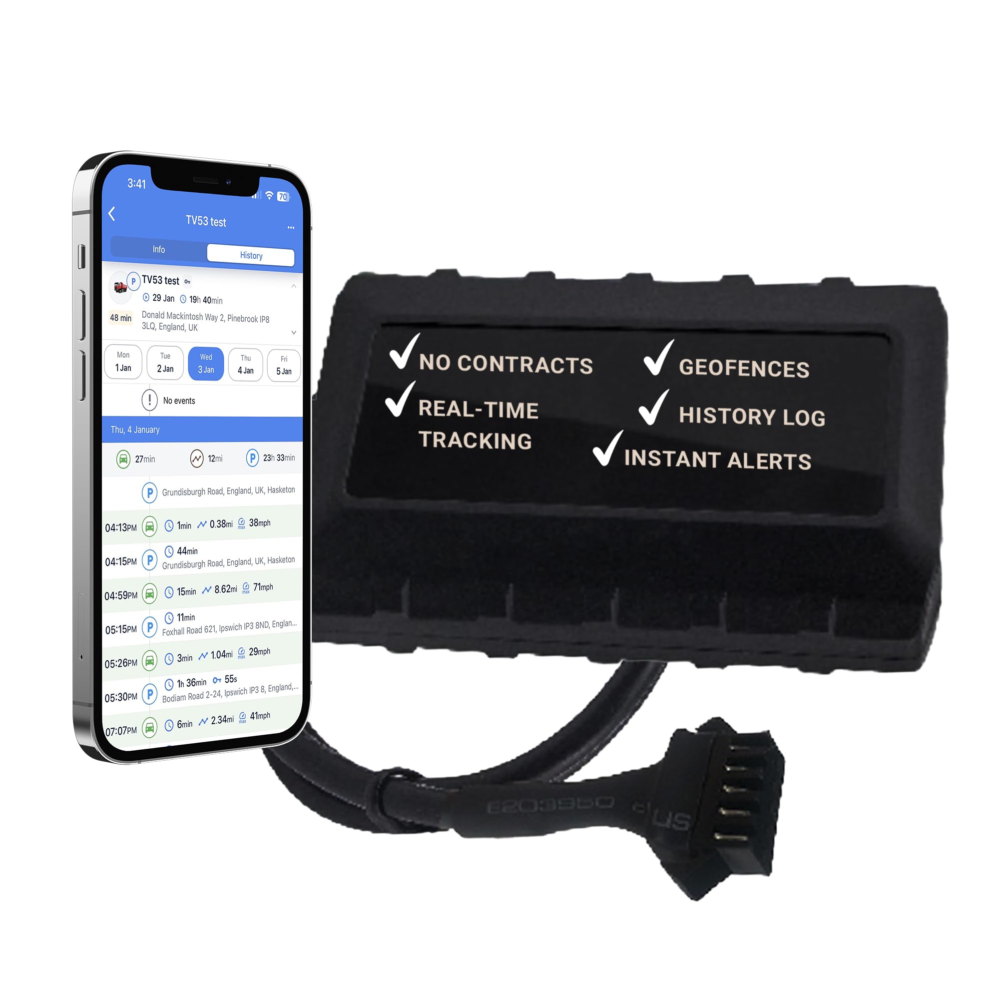 TV57 - Dispositivo di monitoraggio veicoli in tempo reale - tracker GNSS compatto impermeabile che supporta BLE 5.1 per il recupero di veicoli rubati, il monitoraggio della moto e altre