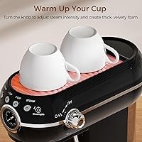 Vista 6 de Máquina de café expreso con espumador de leche, cafetera espresso de 20 barras para café con leche y capuchino, máquina de café Expressions