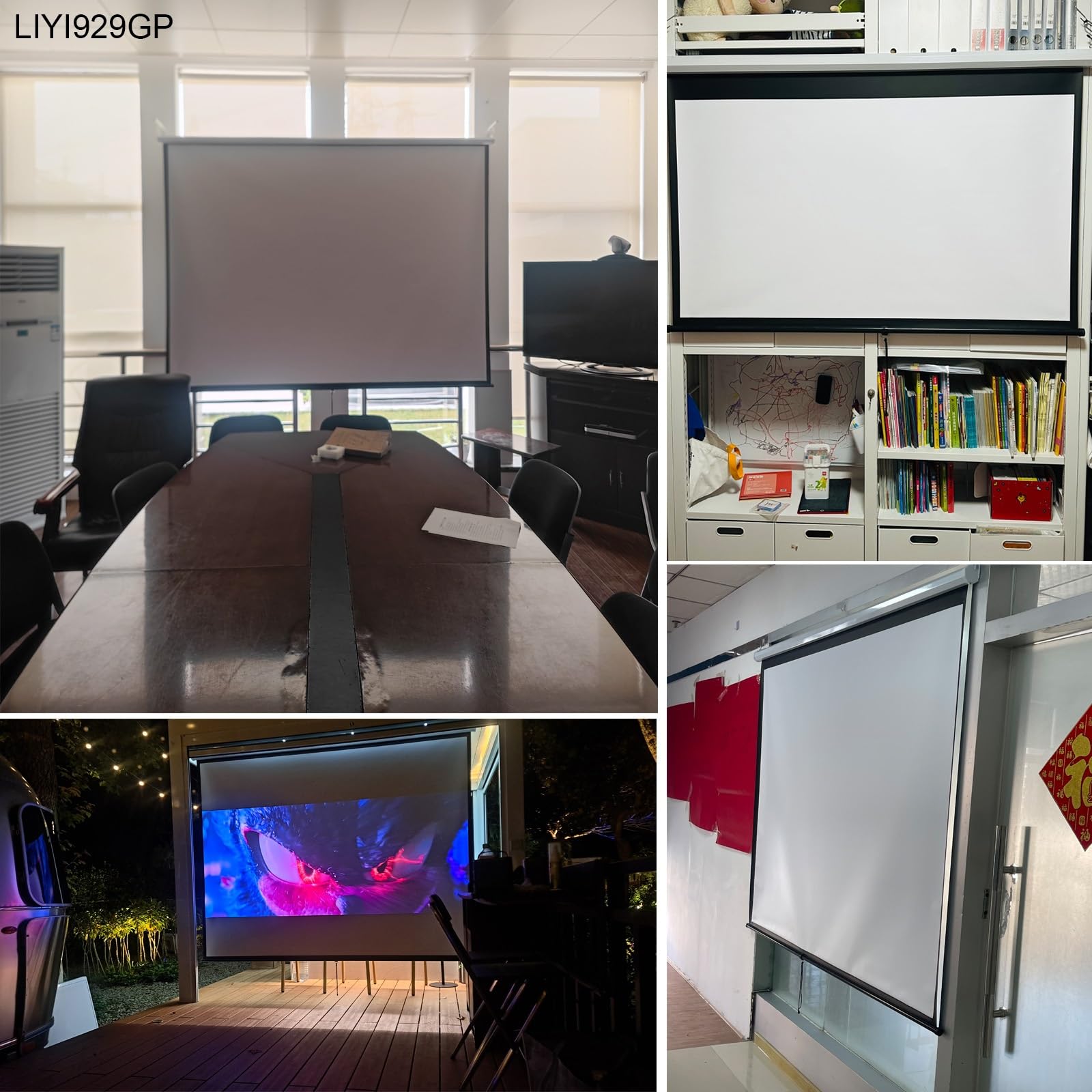 Manuale Telo Proiettore Avvolgibile - 60 72 Pollici Schermo Per Proiettore Universale 4:3 16:9 HD - Projector Screen W/Auto-Locking, Altezza Regolabile, Montato A Parete/soffitto(60inch 4:3)
