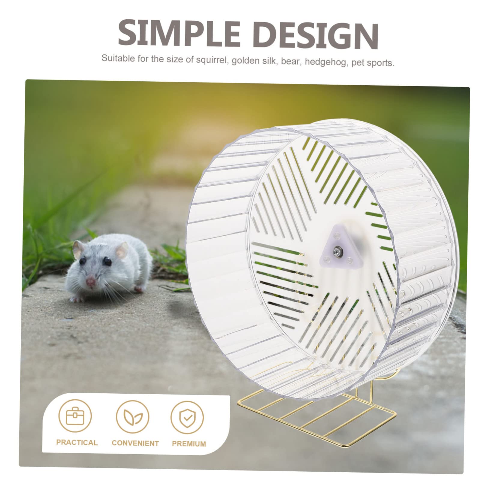 Rueda para Hámster Soporte, Juguete de Ejercicio Grande | Plástico y Aleación, para Jaula de Pequeños Animales, Diseño Adorable para Reducir Aburrimiento