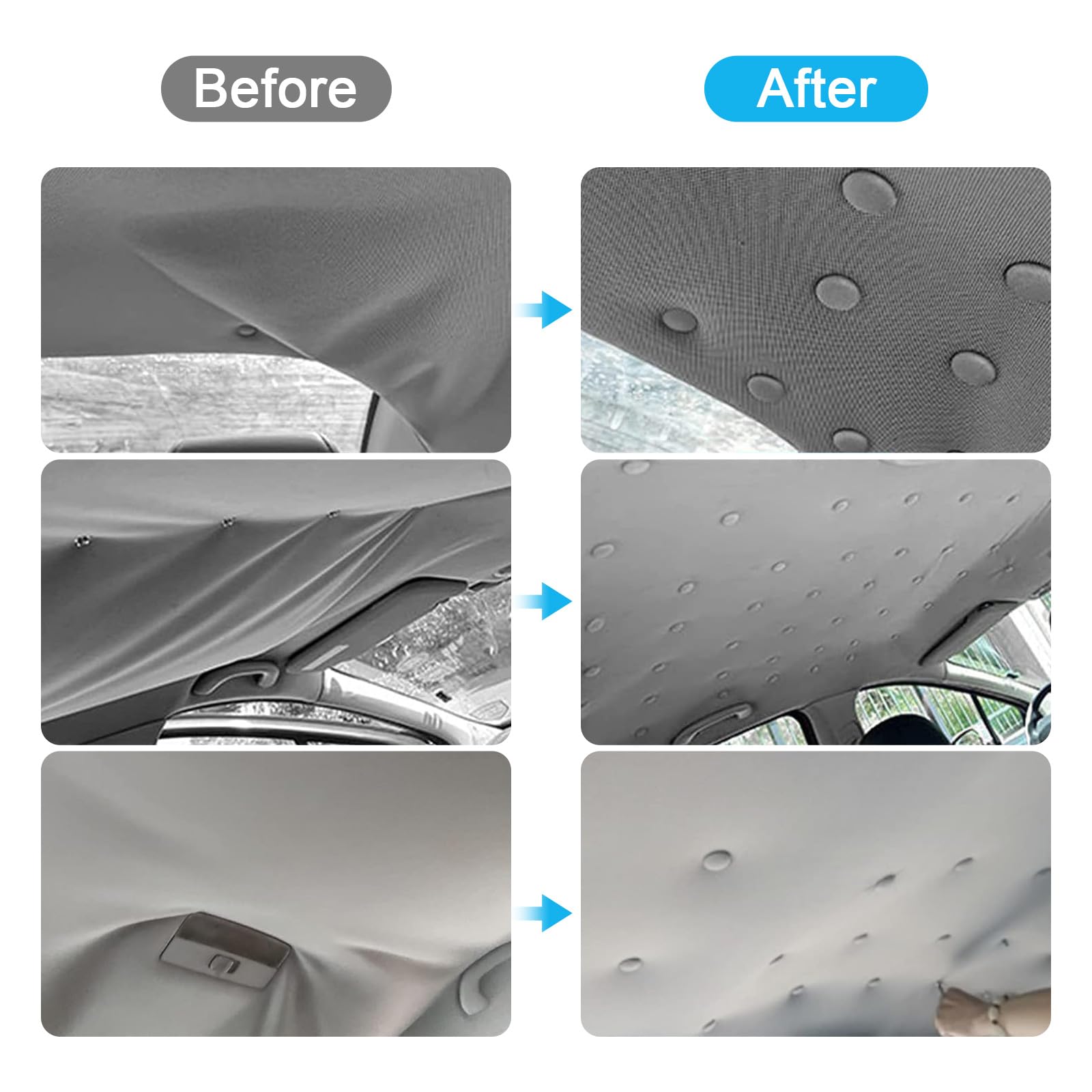 Kit Riparazione Cielo Auto - 72 Pezzi Con Viti, Spille E Attrezzi Per Fissare Il Tessuto Del Tetto (colore Beige) - Foto 9