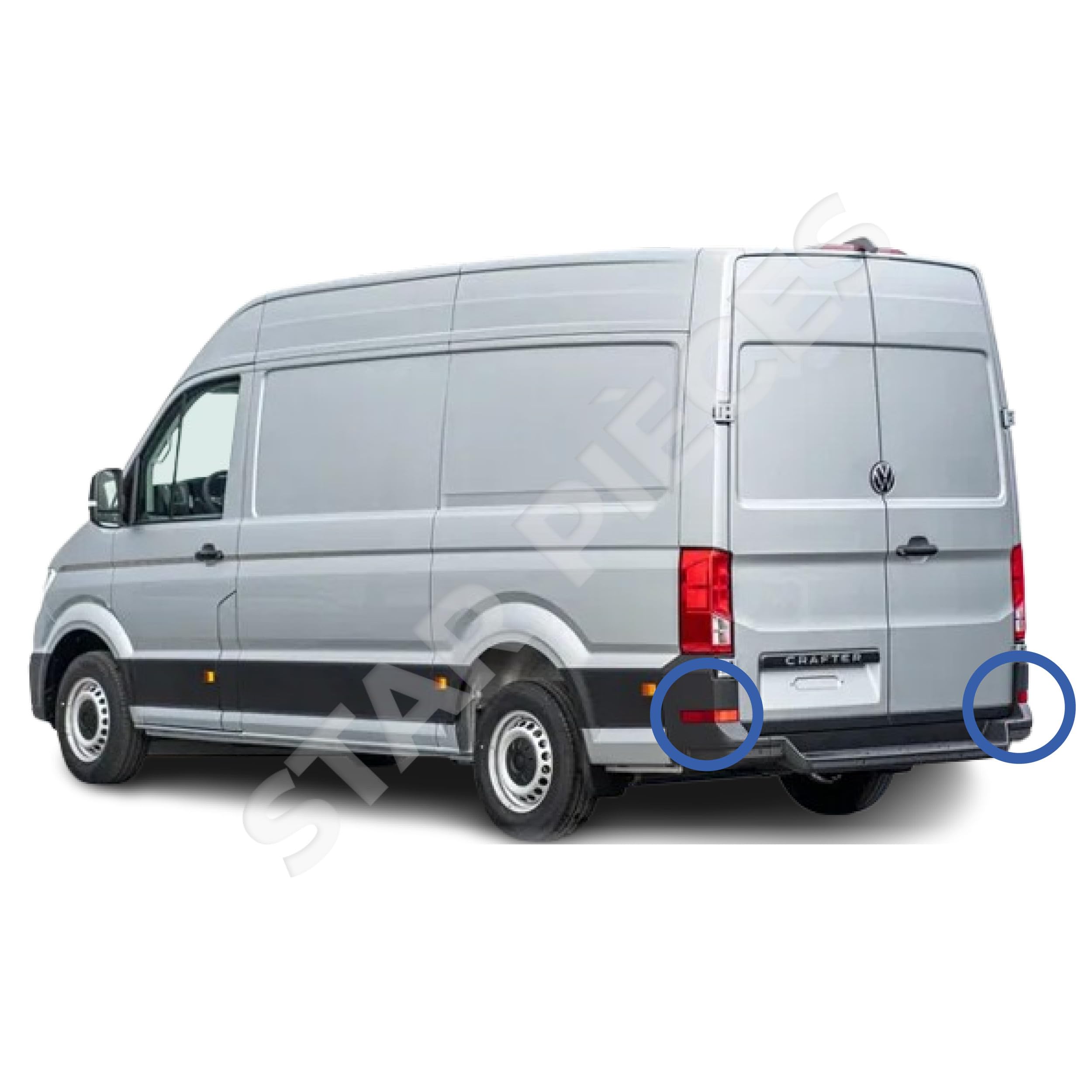 2 Rückstrahler passend für VW Crafter 2 und Man TGE (ab 2017) Rückstrahler hinten links + rechts. Heckstoßstange. 7C0945105, 7C0945106