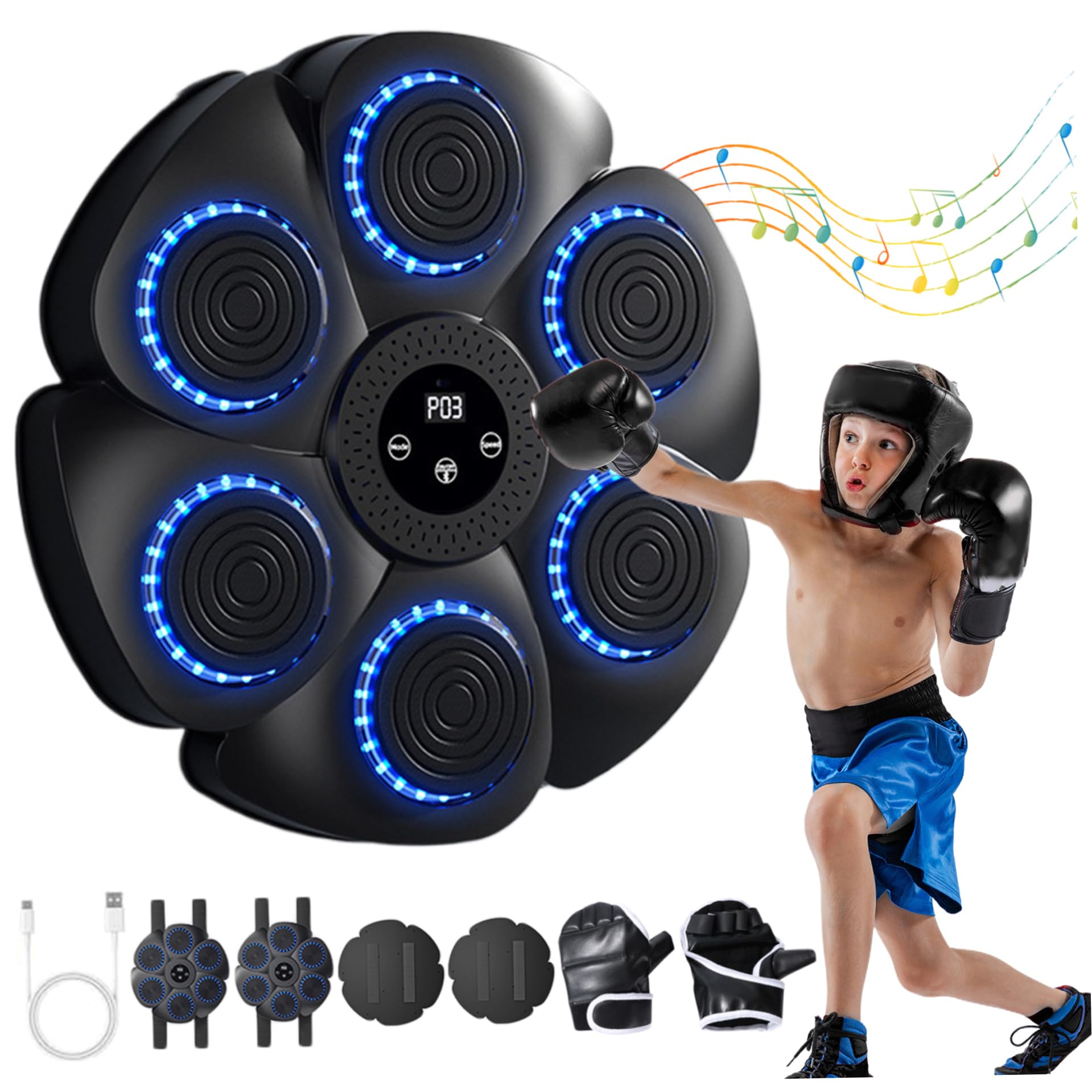 Sac De Boxe Mural Avec Musique – Wall Boxe Pad Pour Entraînement, Envoi Rapide