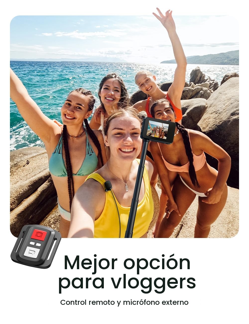 Surfola SF630 Cámara Deportiva 4K 60FPS, subacuática 40M Impermeable de Metal Desnudo 10M, WiFi, para Casco EIS, Videocámara de Pantalla Dual con 2 Baterías x1350mAh