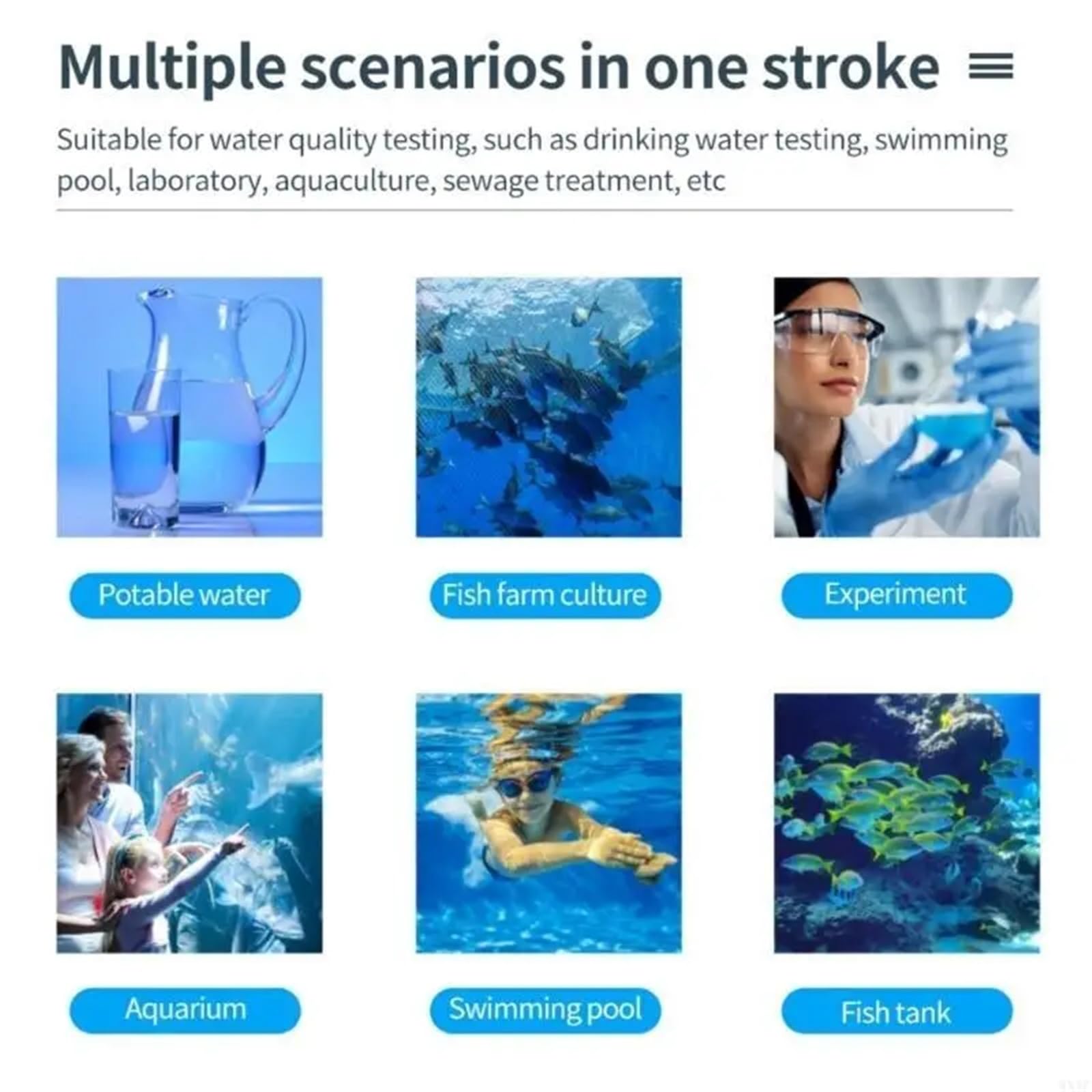 Dispositivo di misurazione della qualità Acqua Wireless 6 in 1 for la misurazione in