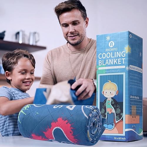 Miniatura 8 de Mantas refrescantes para personas que duermen con calor, manta que brilla en la oscuridad, regalo de controlador de juego para niños, Q-Max 0.4