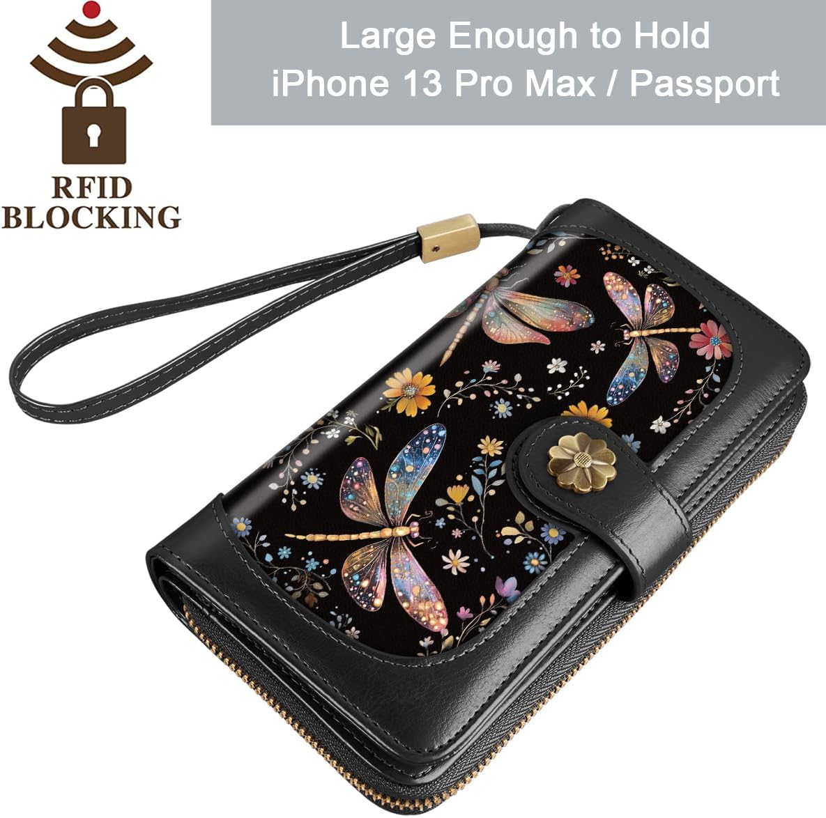 Wallets for Women Multi Card Holder Wallet Clutch Wallet Card Holder Organizer Ladies Purse with Wrist strap Purse - Image 5