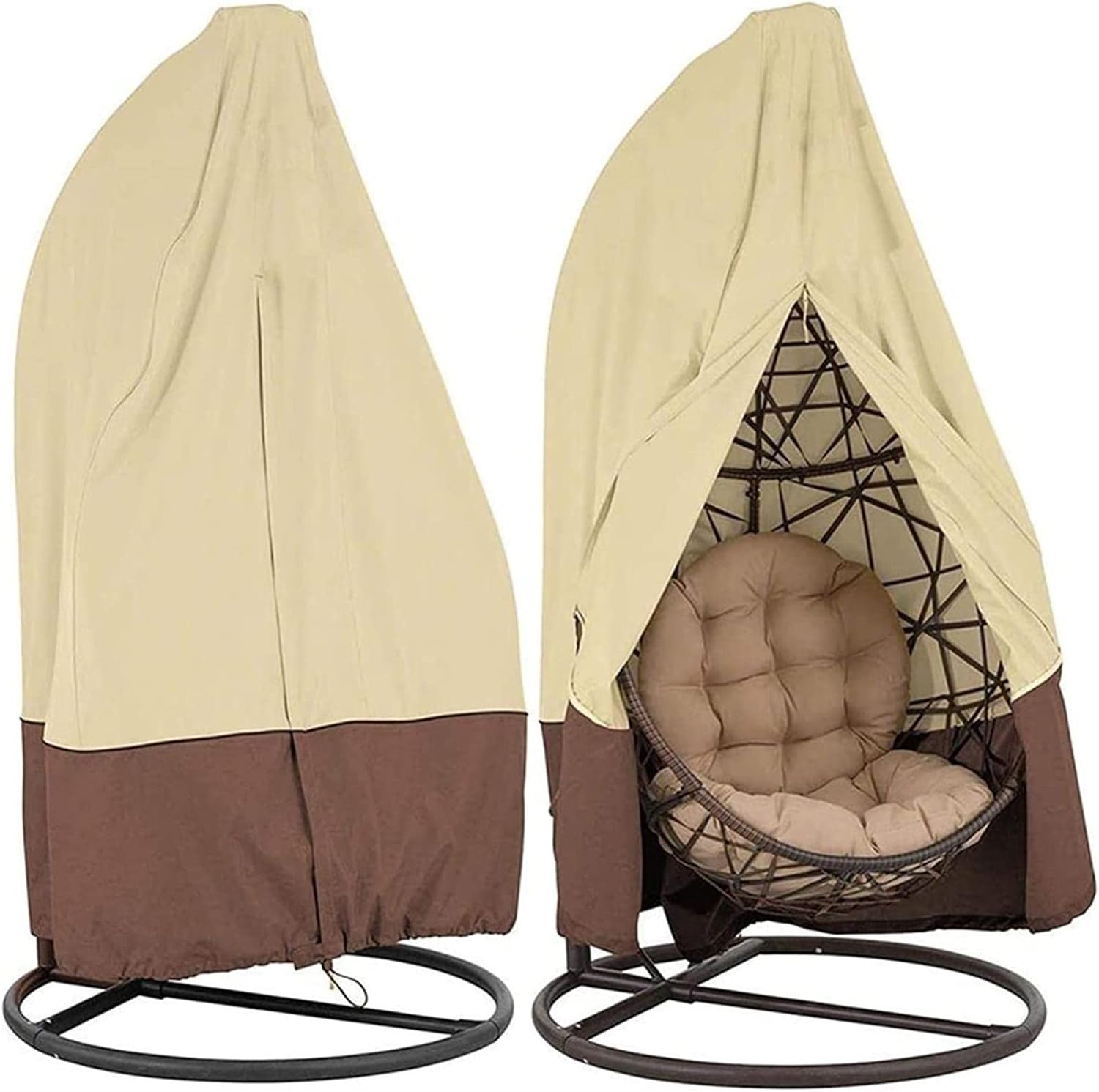 Patio Chair Covers for Outdoor Furniture Outdoor Swing Chair Eggshell Cover, Silver Coated Oxford Cloth Courtyard Hanging Basket, Waterproof UV Protection Cove Patio Egg Chair