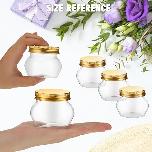 Miniatura 3 de 48 frascos de plástico transparente de 4 onzas con tapas de boca ancha, mini recipientes de almacenamiento a granel para hierbas, gelatina, regalos