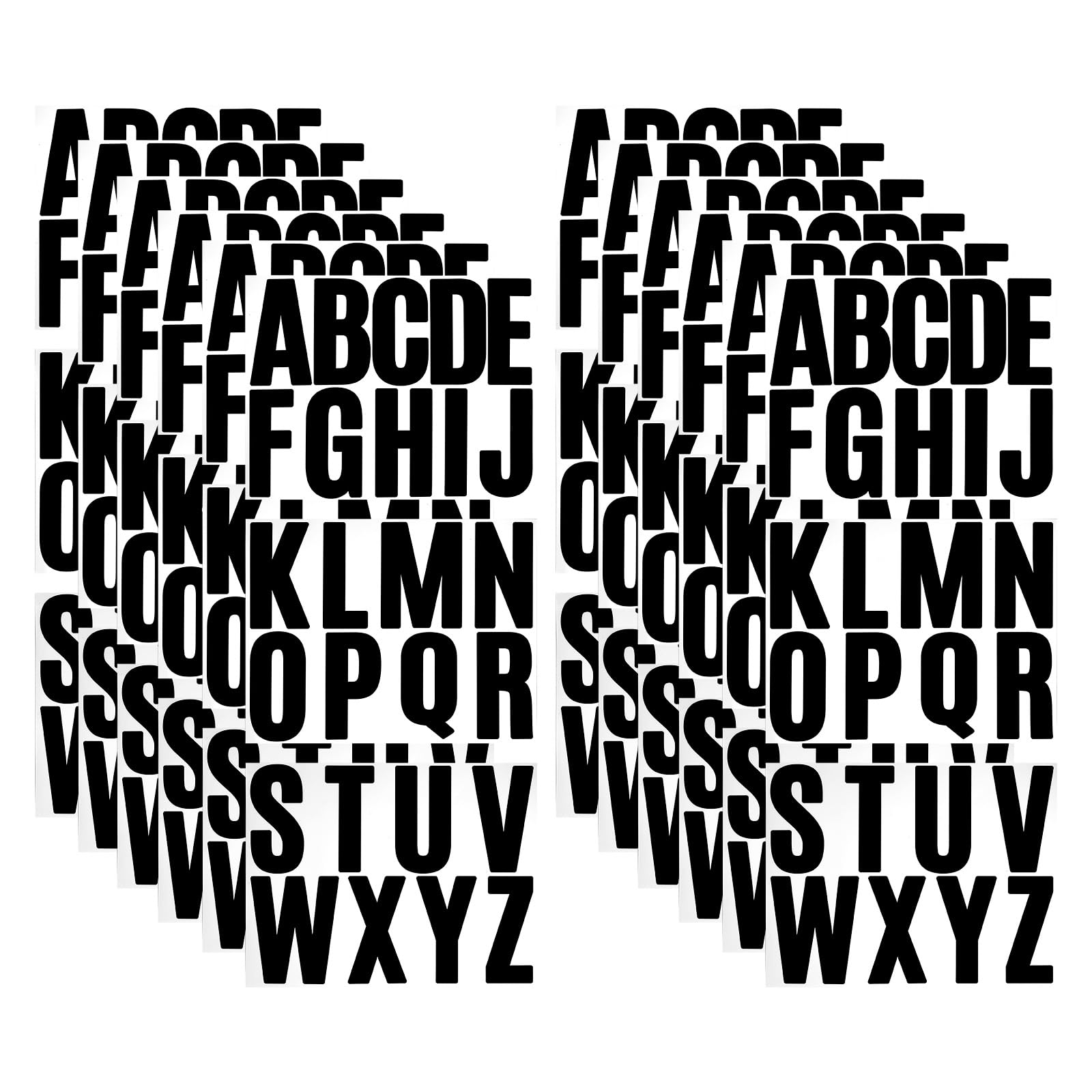 4inch 12 Sheets Alphabet Stickers, Black Self Adhesive Vinyl Letter Stickers Aesthetic, Waterproof Letter Sticker for Water Bottles, Door, Car,