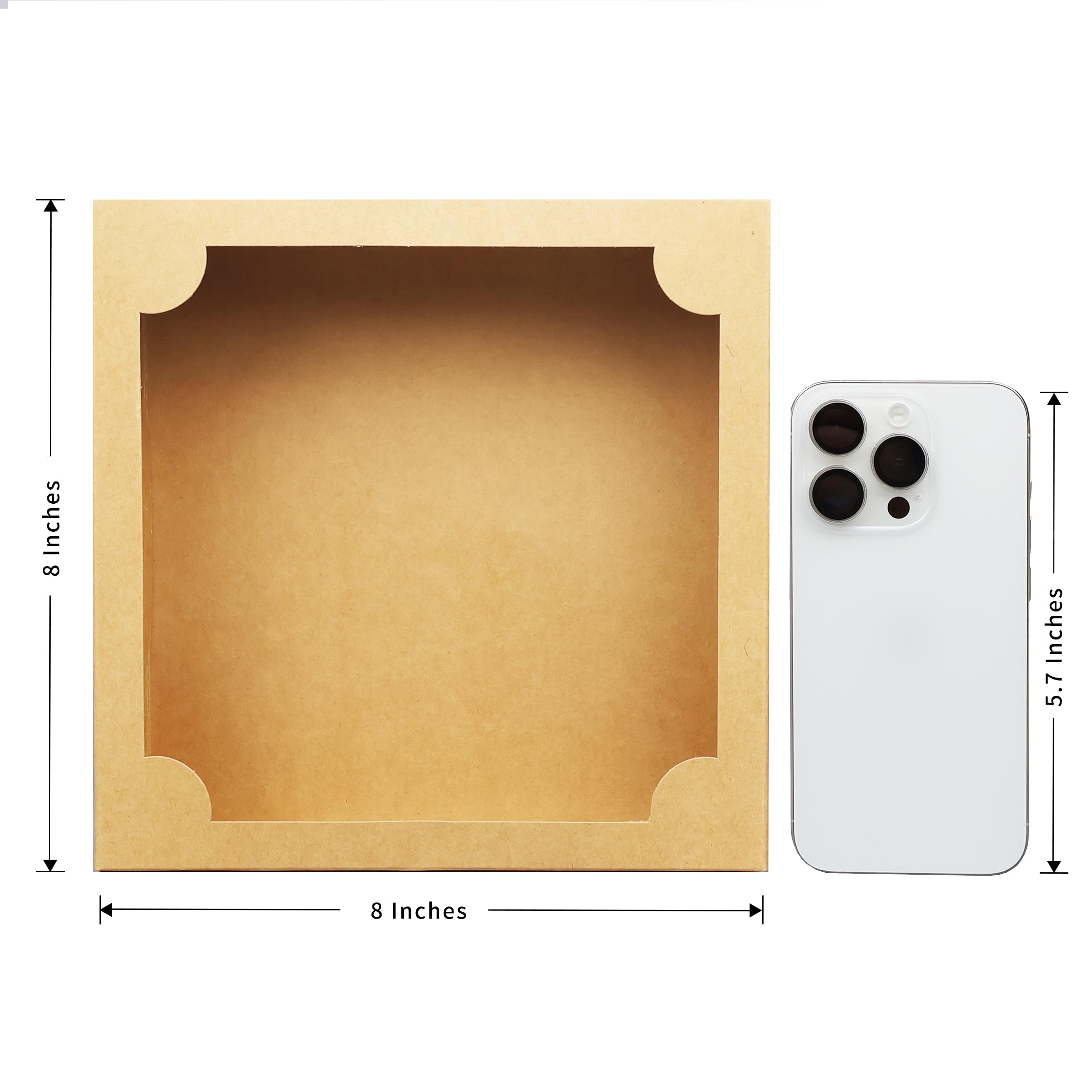 50 cajas de panadería de 8 x 8 x 2.5 pulgadas con ventana, cajas de postre