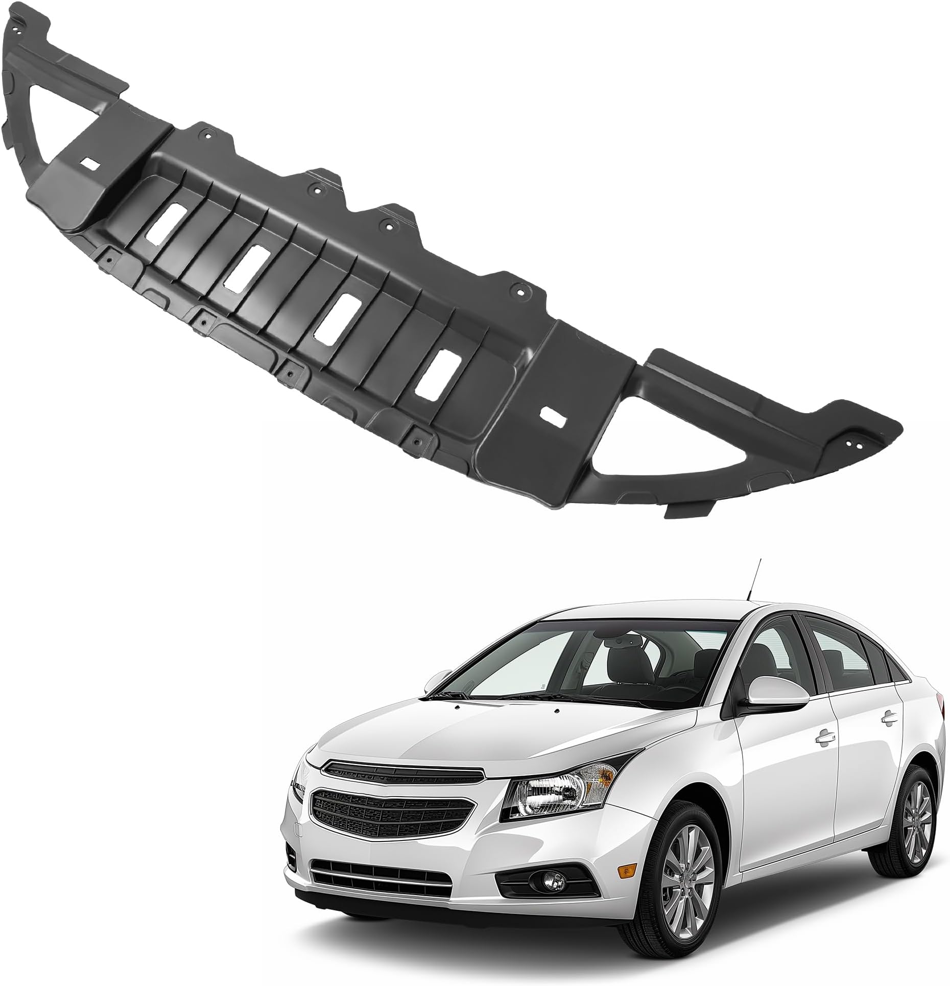 Front Bumper Valance Compatible with 2011-2015&2016 Limited Chevy Chevrolet Cruze Sedan 4-Door Replacement for 95212249 GM1228149 Lower Bumper Panel Cover Air Deflector PP Plastic