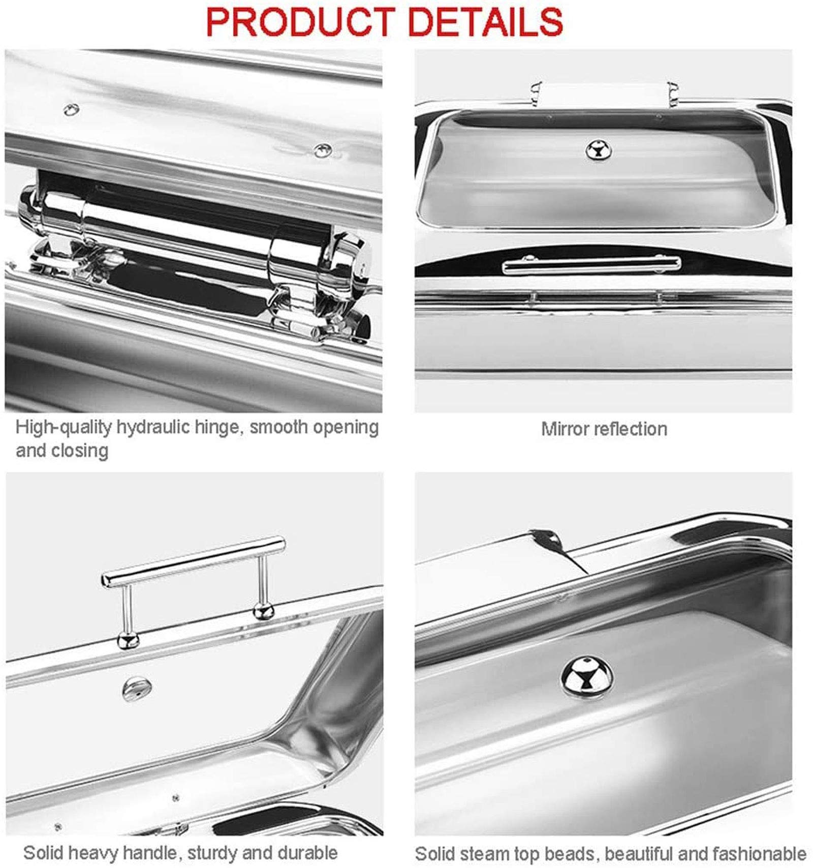 Scaldavivande Elettrico, 13L Chafing Dish da Tavolo, Contenitore Scalda-vivande Chafing Dish Elettrico per Mantenere il Cibo Fresco e Delizioso, 400W/220V