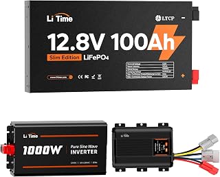 Litime 1280Wh Solar Generator Kit, 100Ah LiFePO4 Battery, 40A MPPT Charge Controller, 1000W Pure Sine Wave Inverter for Home Power Backup, RV Camping, Emergency Off-Grid