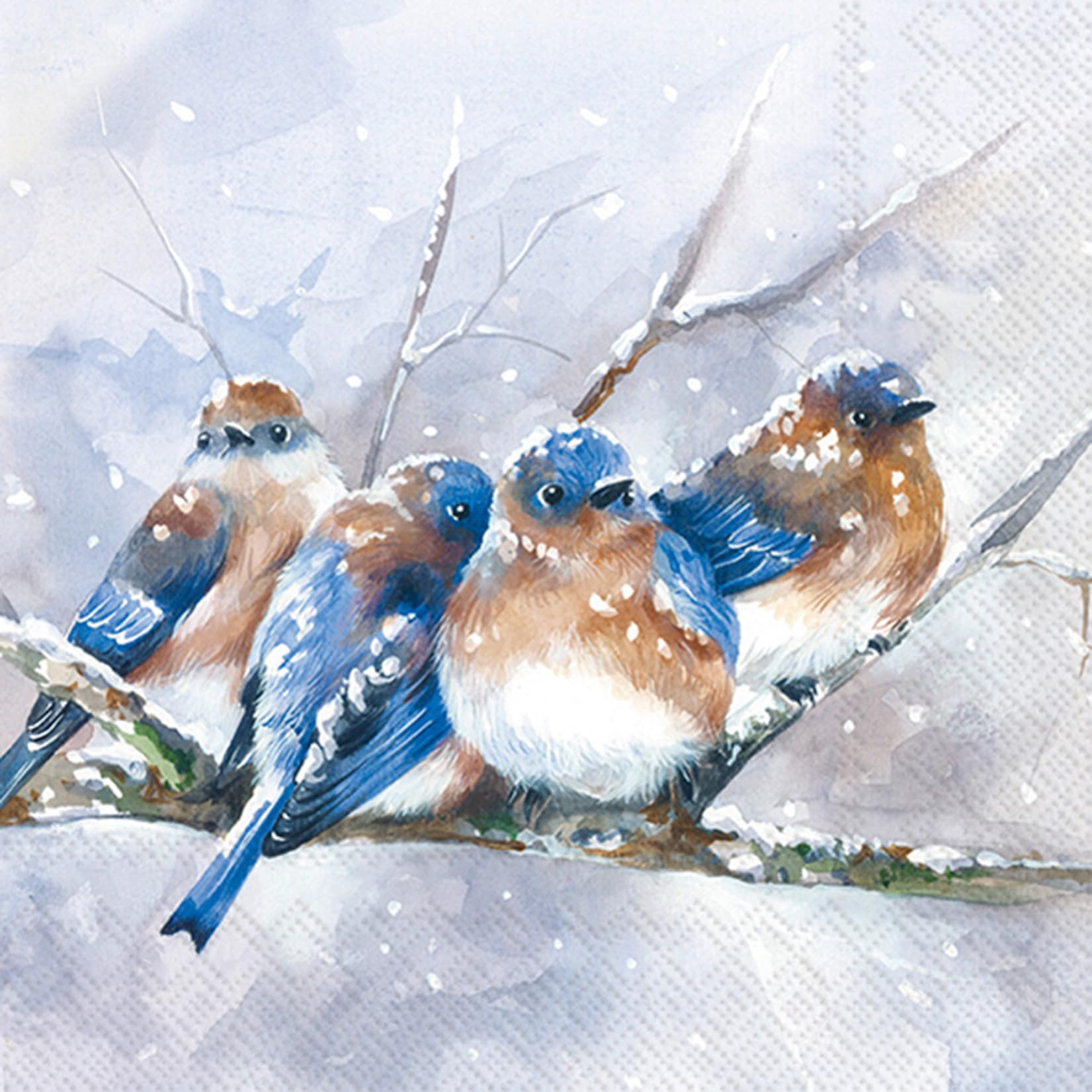 IHR Ideal Home Papierservietten – BIRD ON BRANCH, 20 Stück, 33x33 Cm, Cremefarben