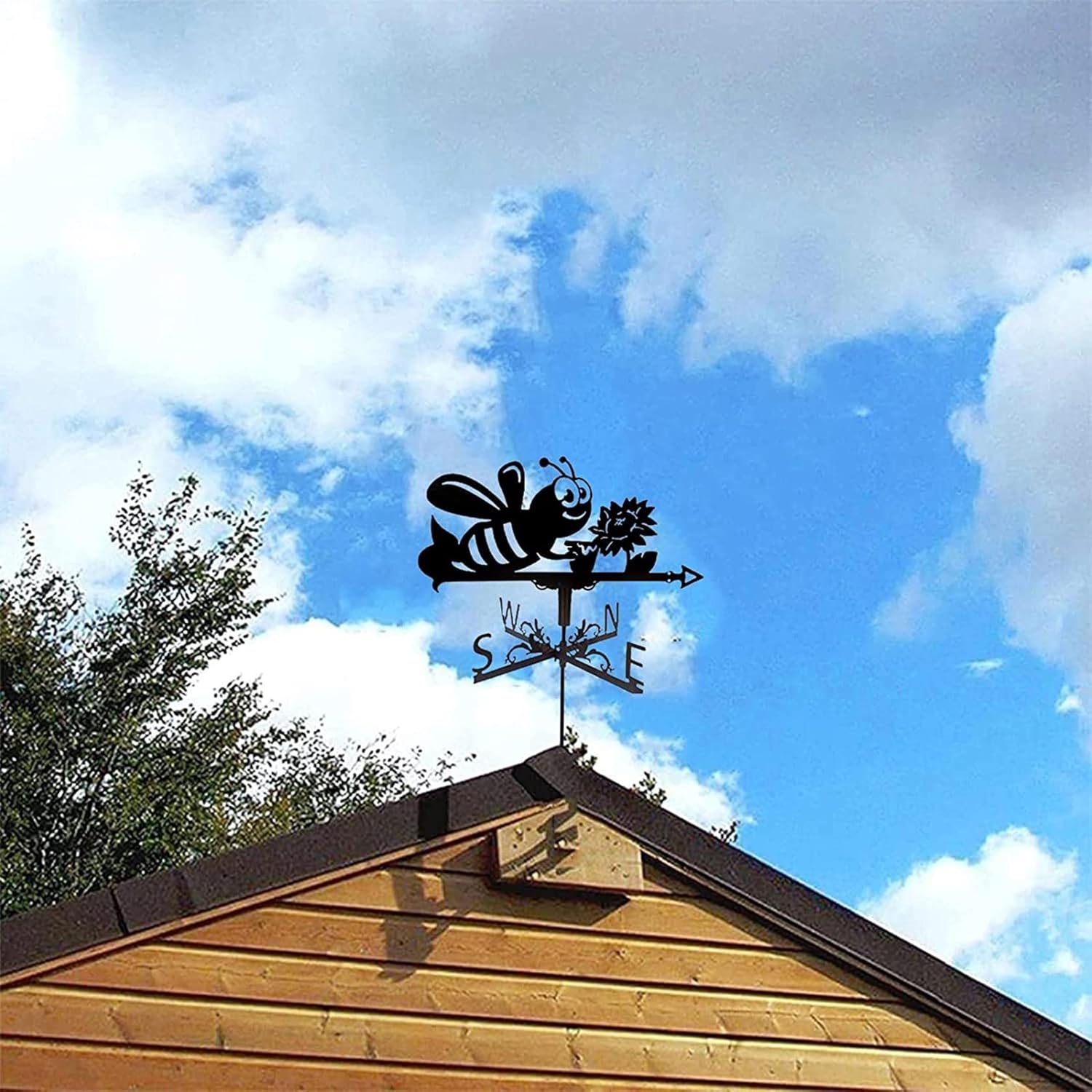 風見鶏 蜂飾り用 金属風見鶏 防錆コーティング付き 実用的な風見鶏 屋外 屋上 庭の装飾 庭 風向計 簡単な使用と取り付け