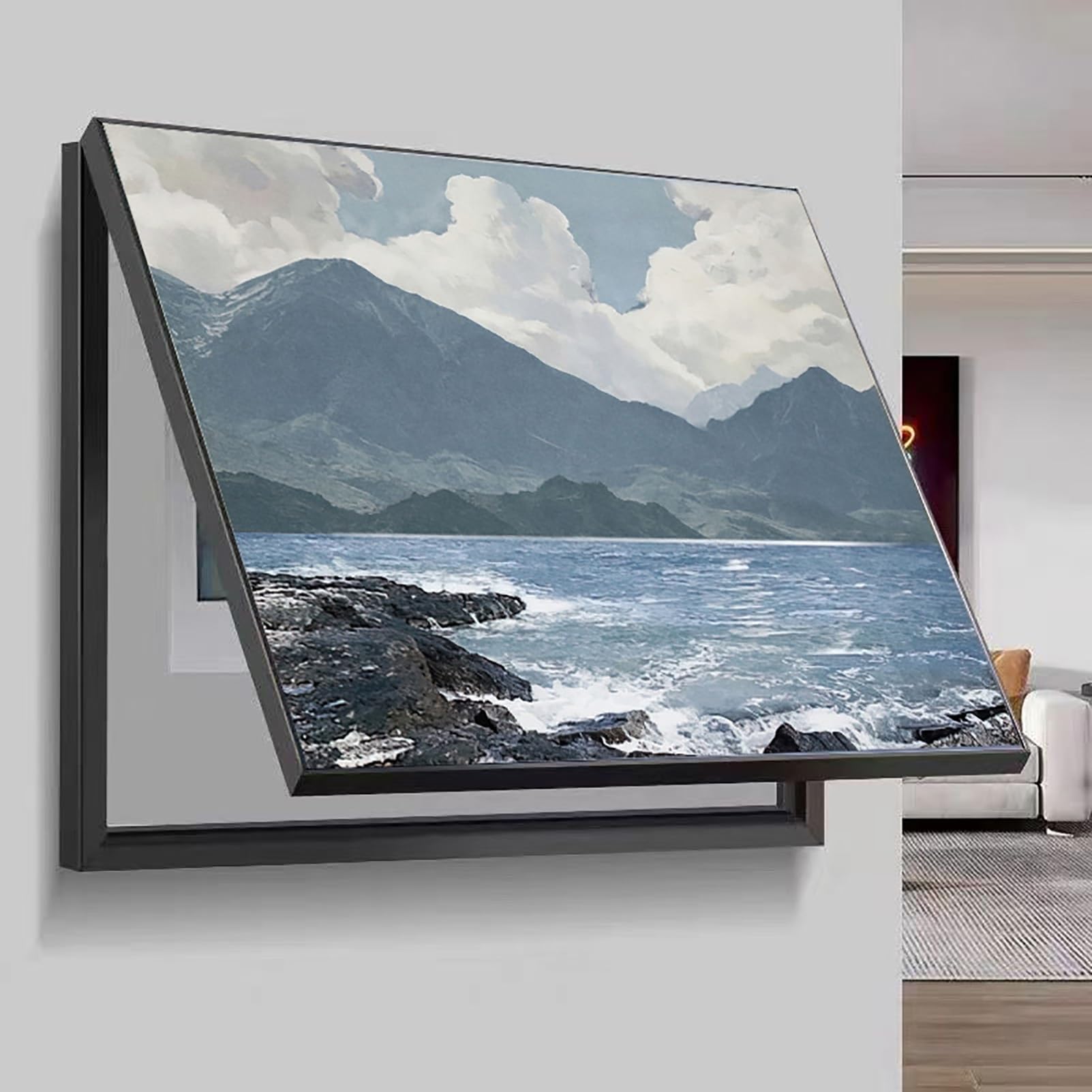 Decorative Panel Cover for Meter Box Hidden Breaker Panel Fuse Box Cover PS Frame Wall Mounted Electrical Panel Decoration for Home (Style 6 45x)