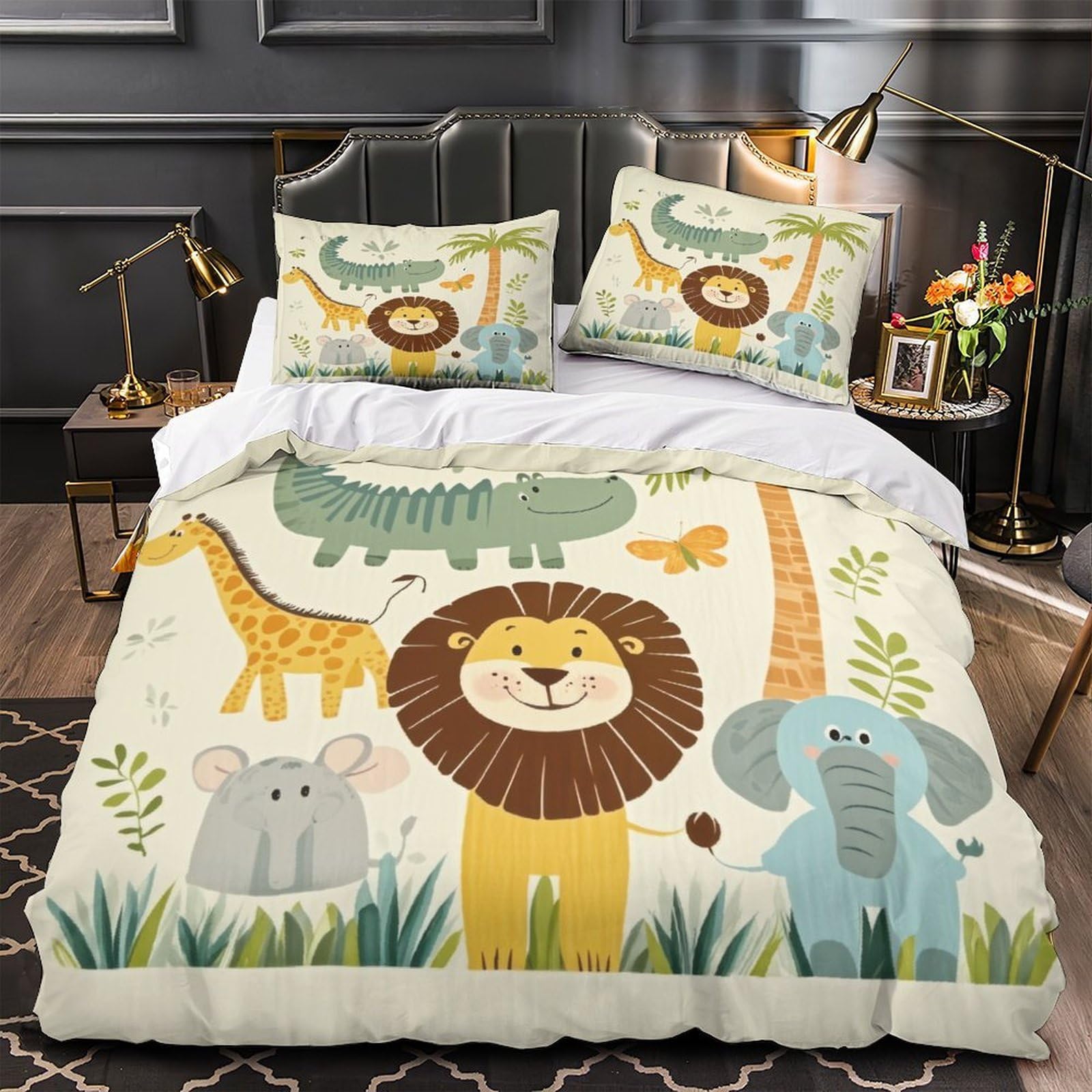 Housse de couette 3D panthère néon hypoallergénique finis les draps rêches qui grattent