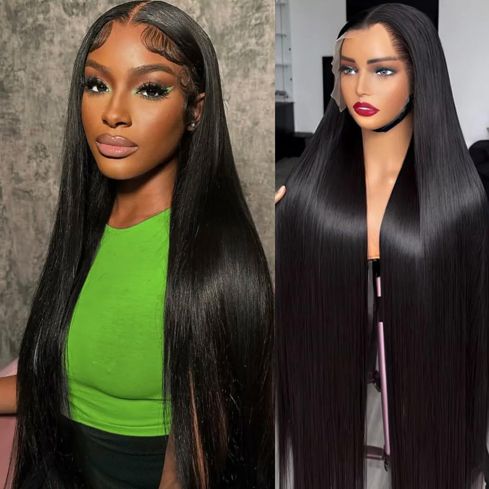 Zlzlblbl Straight Lace Front Wigs Human Hair Pre Plucked 13x6 Lace Frontal Wigs Human Hair 24inch Glueless Wigs Human Hair Natural Color Lace Front