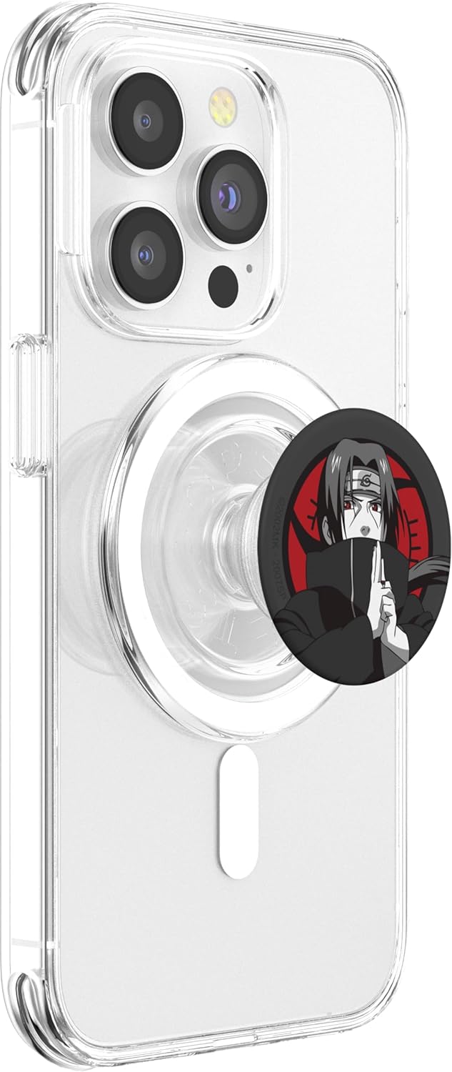 Naruto Shippuden Grey and Red Itachi Portrait Anime PopSockets PopGrip for MagSafe